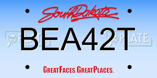 BEA42T South Dakota License Plate