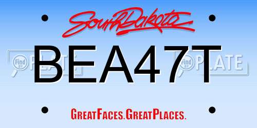 BEA47T South Dakota License Plate