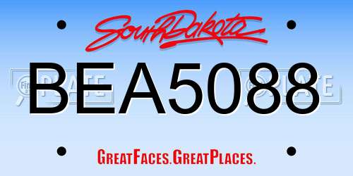 BEA5088 South Dakota License Plate