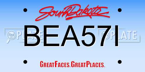 BEA57I South Dakota License Plate