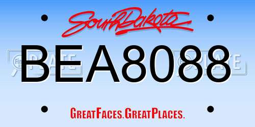 BEA8088 South Dakota License Plate