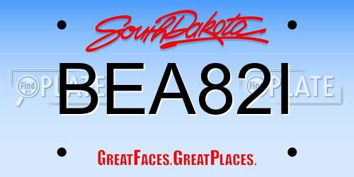 BEA82I South Dakota License Plate