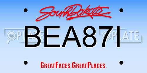 BEA87I South Dakota License Plate