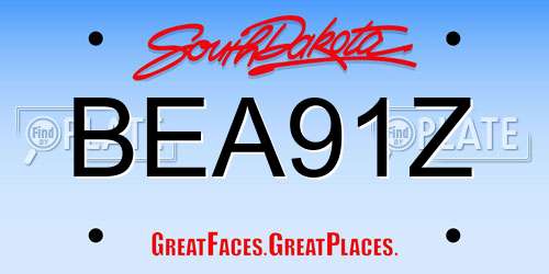 BEA91Z South Dakota License Plate