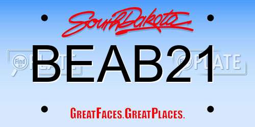 BEAB21 South Dakota License Plate