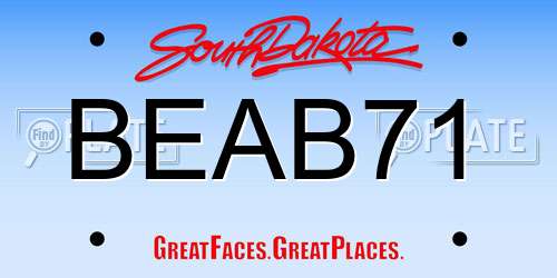 BEAB71 South Dakota License Plate