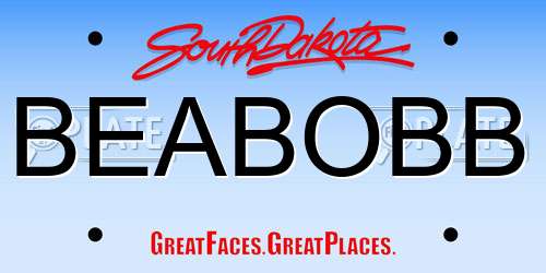BEABOBB South Dakota License Plate