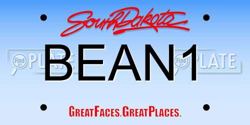 BEAN1 South Dakota License Plate