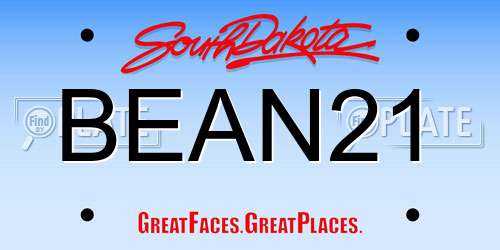 BEAN21 South Dakota License Plate