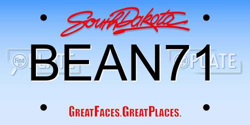 BEAN71 South Dakota License Plate