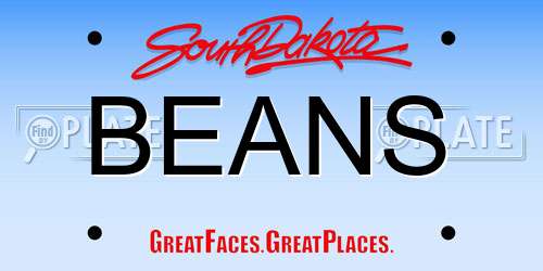 BEANS South Dakota License Plate