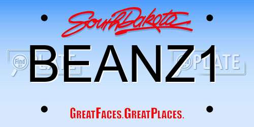 BEANZ1 South Dakota License Plate