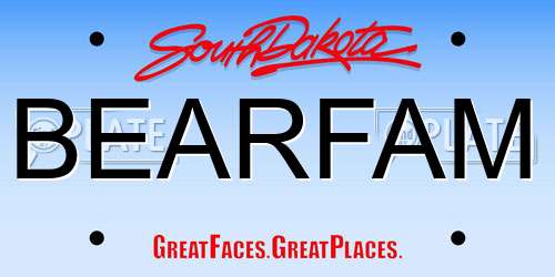 BEARFAM South Dakota License Plate