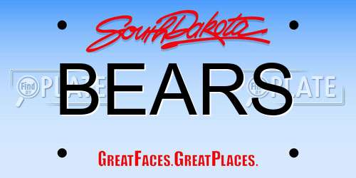BEARS South Dakota License Plate