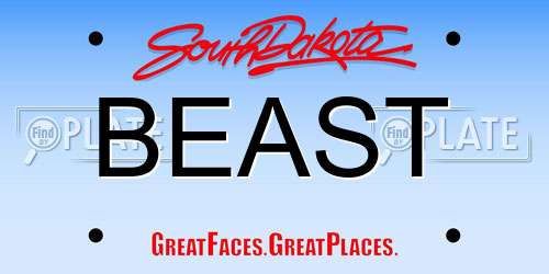 BEAST South Dakota License Plate