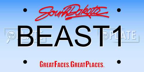 BEAST1 South Dakota License Plate