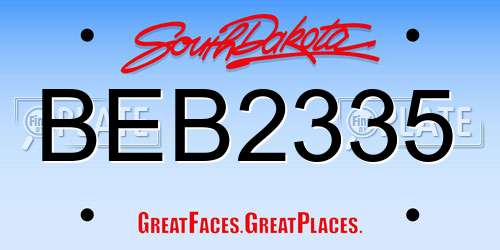 BEB2335 South Dakota License Plate