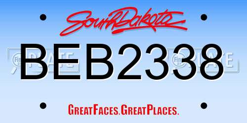 BEB2338 South Dakota License Plate