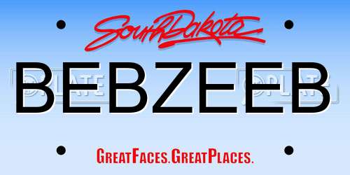 BEBZEEB South Dakota License Plate