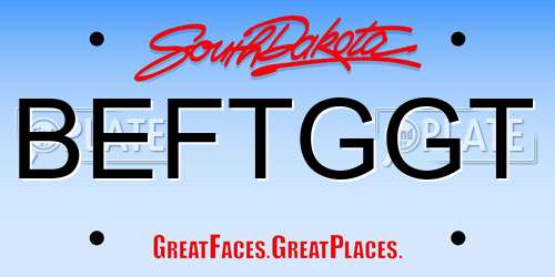BEFTGGT South Dakota License Plate