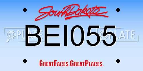 BEI055 South Dakota License Plate