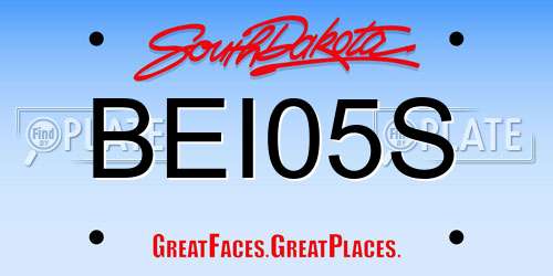 BEI05S South Dakota License Plate
