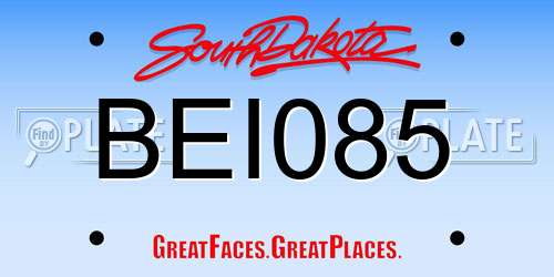 BEI085 South Dakota License Plate