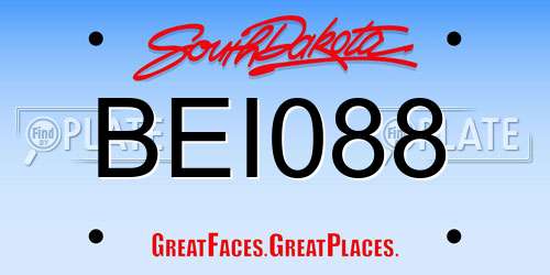 BEI088 South Dakota License Plate