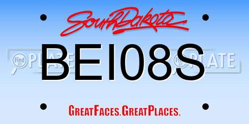BEI08S South Dakota License Plate