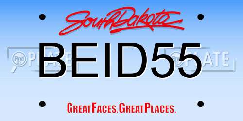 BEID55 South Dakota License Plate