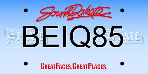 BEIQ85 South Dakota License Plate