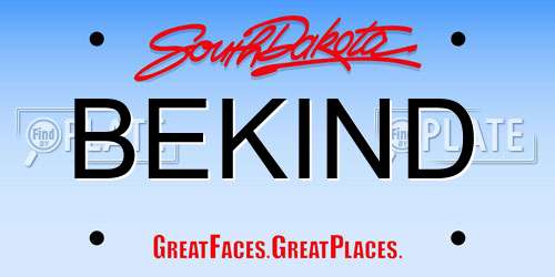 BEKIND South Dakota License Plate