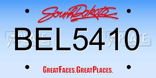 BEL5410 South Dakota License Plate