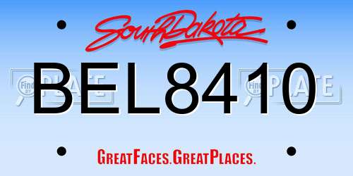 BEL8410 South Dakota License Plate