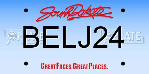 BELJ24 South Dakota License Plate