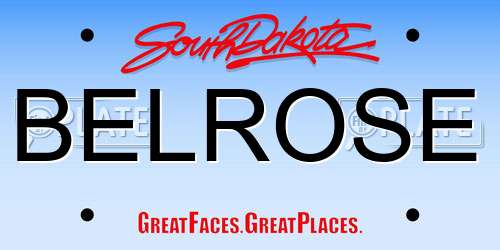 BELROSE South Dakota License Plate