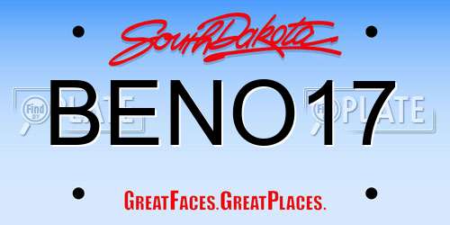 BENO17 South Dakota License Plate
