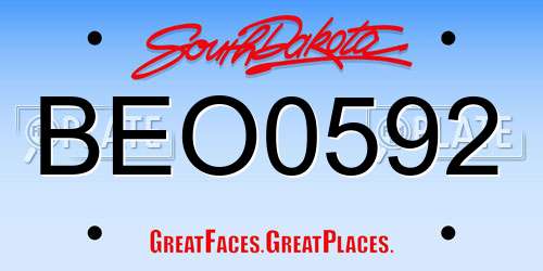 BEO0592 South Dakota License Plate