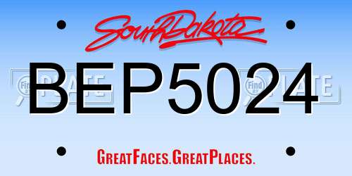 BEP5024 South Dakota License Plate