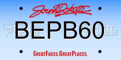 BEPB60 South Dakota License Plate