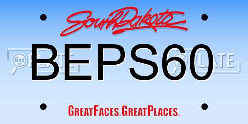 BEPS60 South Dakota License Plate