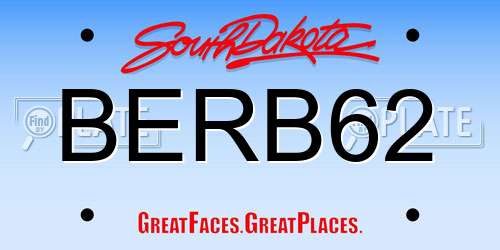 BERB62 South Dakota License Plate