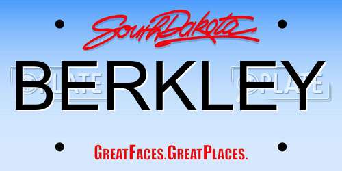BERKLEY South Dakota License Plate