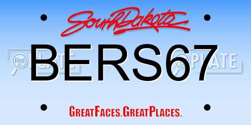 BERS67 South Dakota License Plate