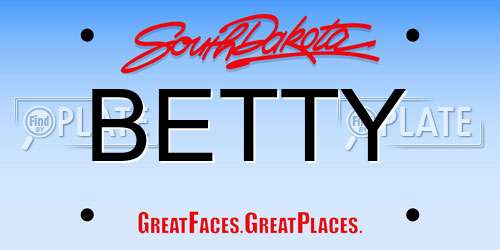 BETTY South Dakota License Plate
