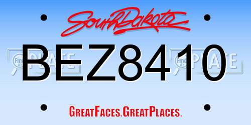 BEZ8410 South Dakota License Plate