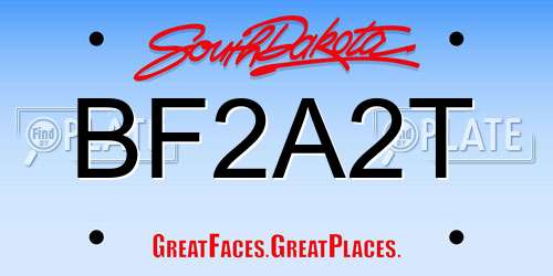 BF2A2T South Dakota License Plate