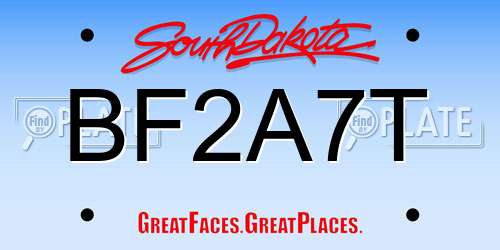 BF2A7T South Dakota License Plate