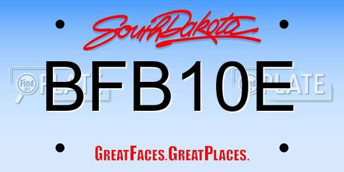 BFB10E South Dakota License Plate