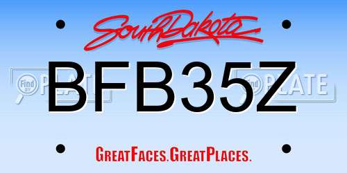 BFB35Z South Dakota License Plate